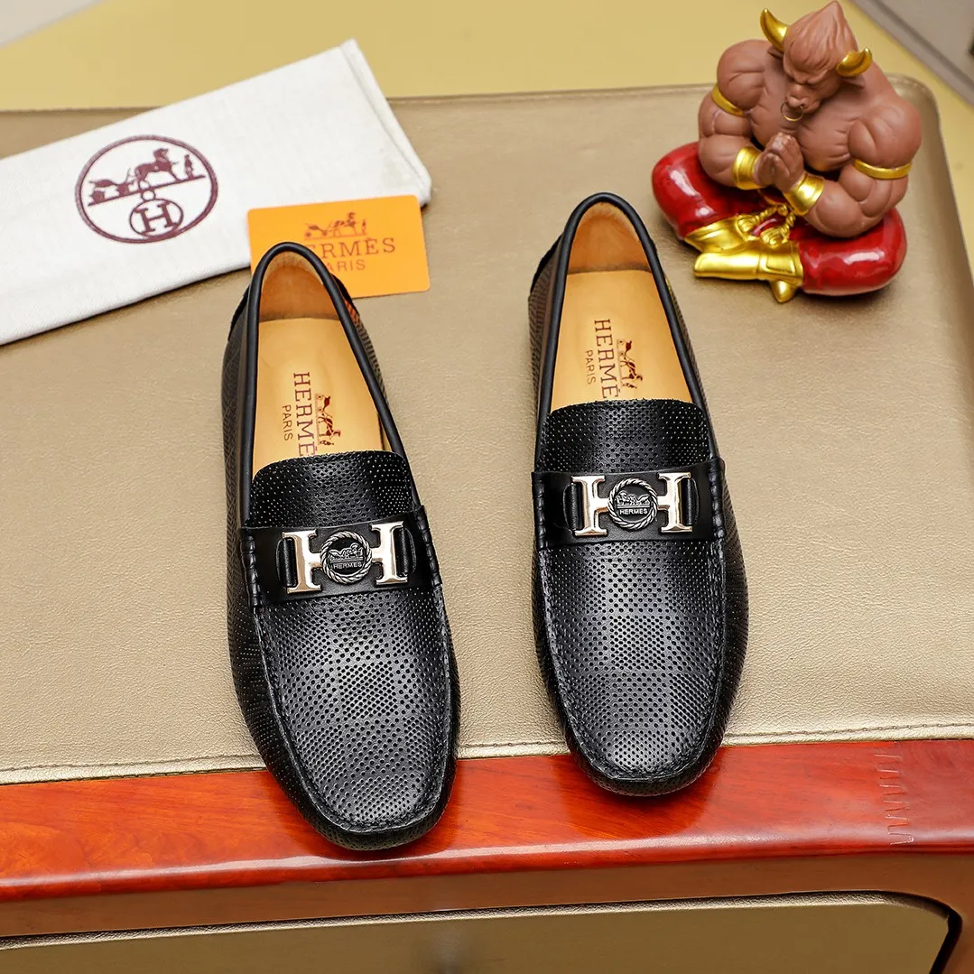 Men's shoes 💰360 🕷🕷【HERMES】The same style as Hermès counters🇨🇳Classic slip-on shoes 1:1 mold opening💯Original quality🍓Using imported first-layer cowhide🍅Pigskin lining🌶🌶Super high-end men's leather shoes🇨🇳Solid and stable Very special🍇color, optional! Code number 38-45……